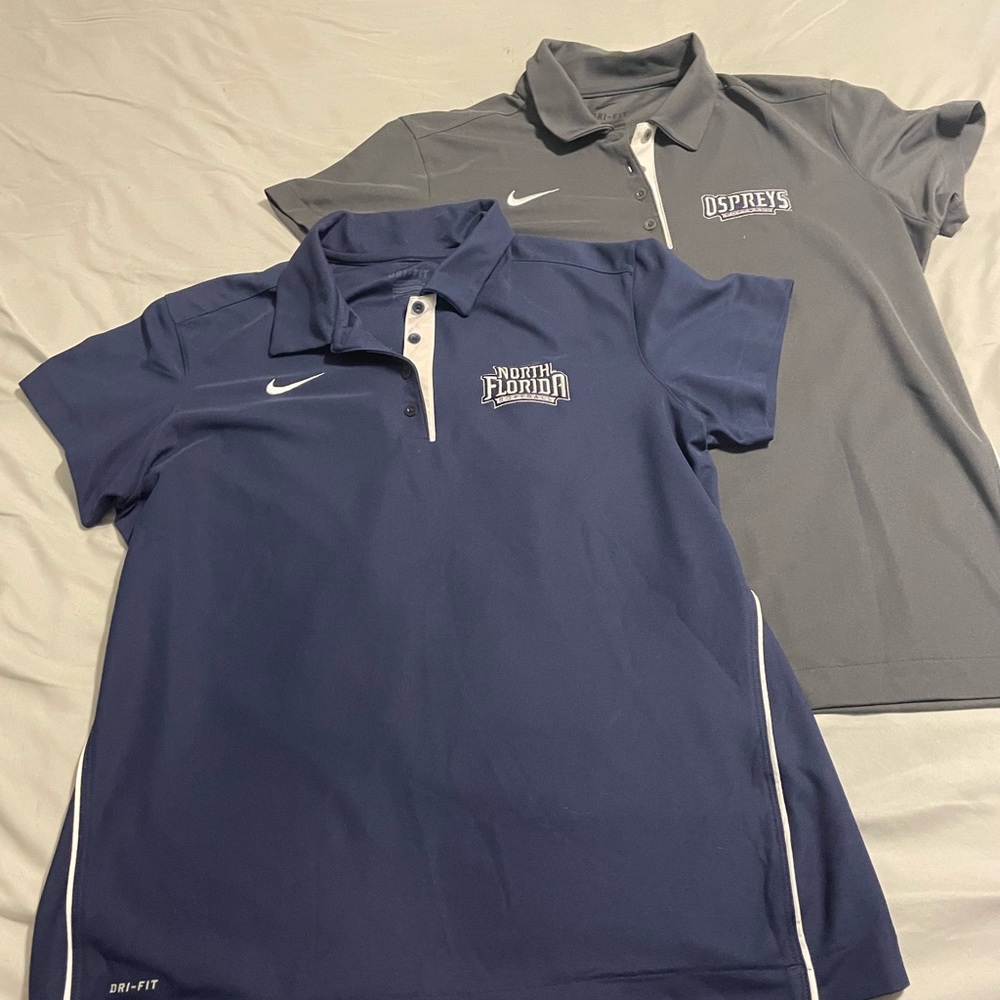 2 Women’s Nike Polos.  One Navy and one charcoal gray.  Both size XL